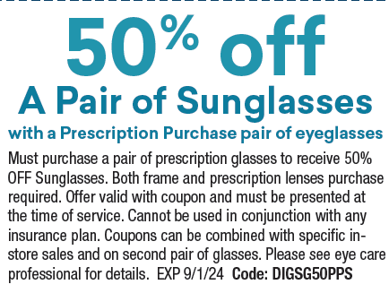 $50 OFF a Pair of sunglasses Coupon