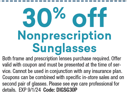 30% off Nonprescription Sunglasses Coupon
